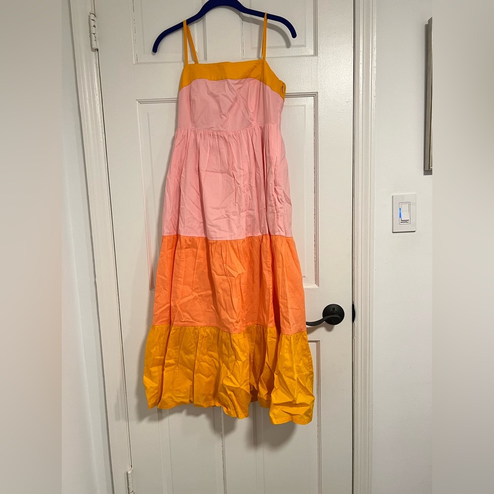 Jcrew factory color block maxi dress NWT sherbet colored!